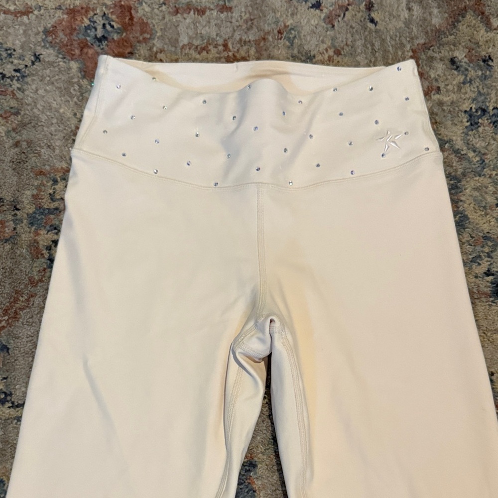 Rebel Cream Leggings with Rhinestone Details